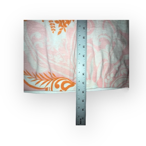 TALBOTS SLUB COTTON V-NECK SWEATER PAISLEY - Women’s M Orange - Picture 14 of 15